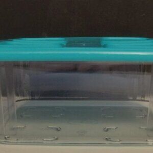 Tupperware  Clear Mates  Stackable Square Modular Storage Container 6 Cup - Teal